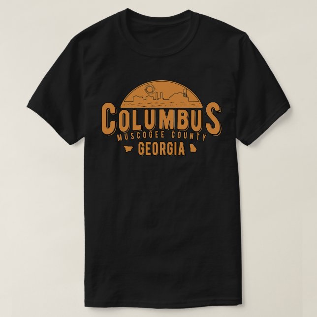 Camiseta Logotipo de Insignia de Columbus Georgia (Diseño del anverso)