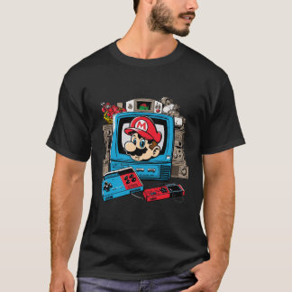 Camiseta Logotipo de juego de video retro NES Gaming Mario 
