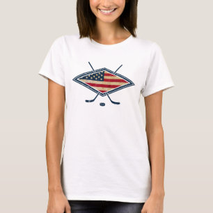 Camiseta Logotipo de la bandera de hockey de EE.UU. con imp