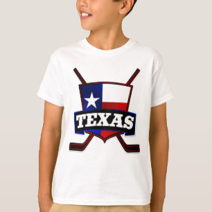 Camiseta Logotipo de la bandera del hockey de Tejas