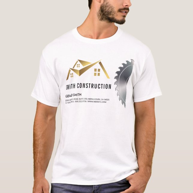 Camiseta Logotipo de la casa | Madera y Saw (Anverso)