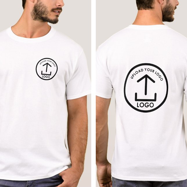 Camiseta Logotipo de la compañía personalizado Blanco doble (White Professional Business Logo Double Sided T-Shirt)