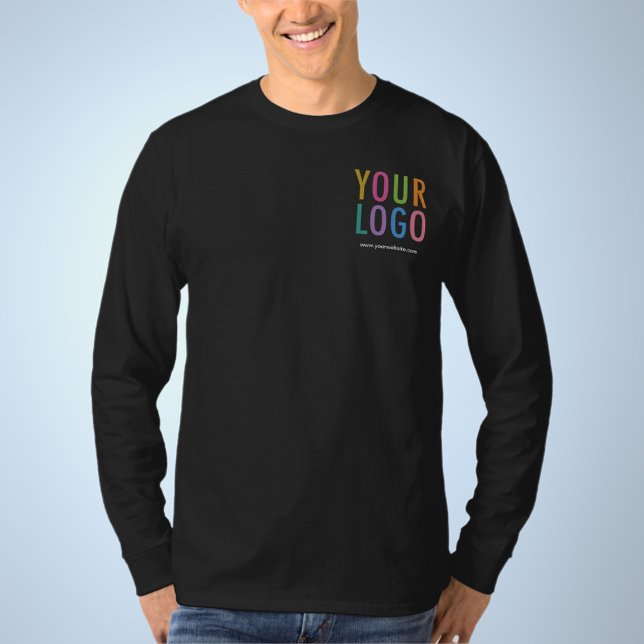 Camiseta Logotipo de la Compañía Personalizado Camisas de M (MISOOK Men's Black Long Sleeve Shirt with Logo)