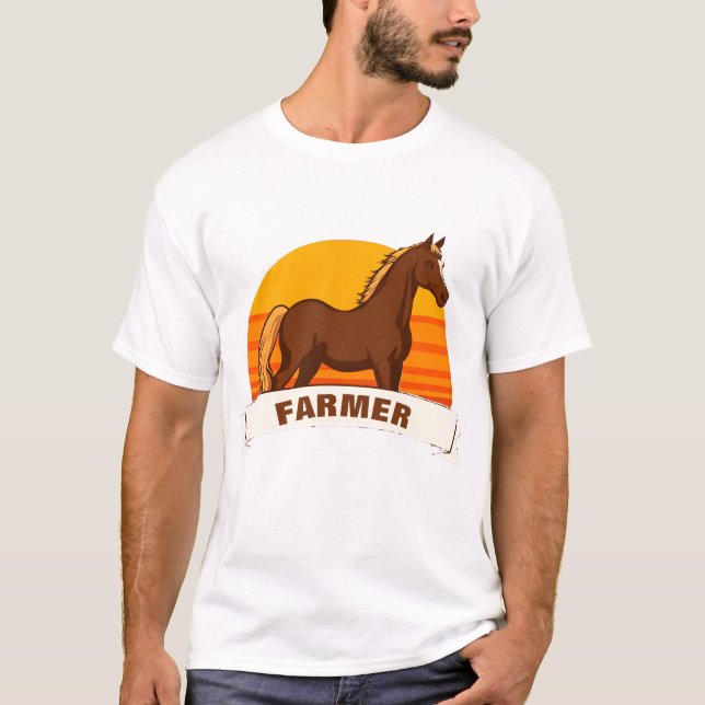 Camiseta Logotipo de la granja con caballos (Anverso)