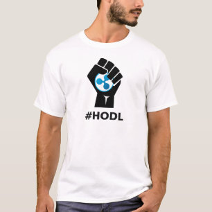 Camiseta Logotipo de la ondulación XRP de HODL: Negro