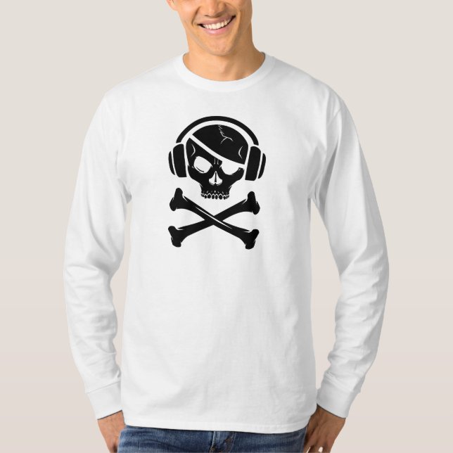 Camiseta Logotipo de la piratería anti-RIAA del pirata de (Anverso)