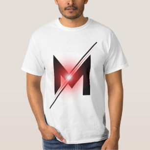 Camiseta Logotipo de letra M con barra brillante roja
