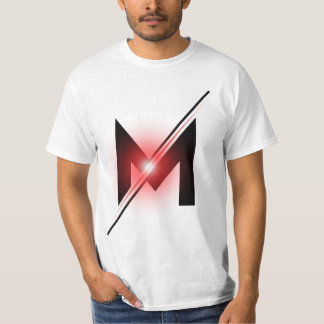 Camiseta Logotipo de letra M con barra brillante roja