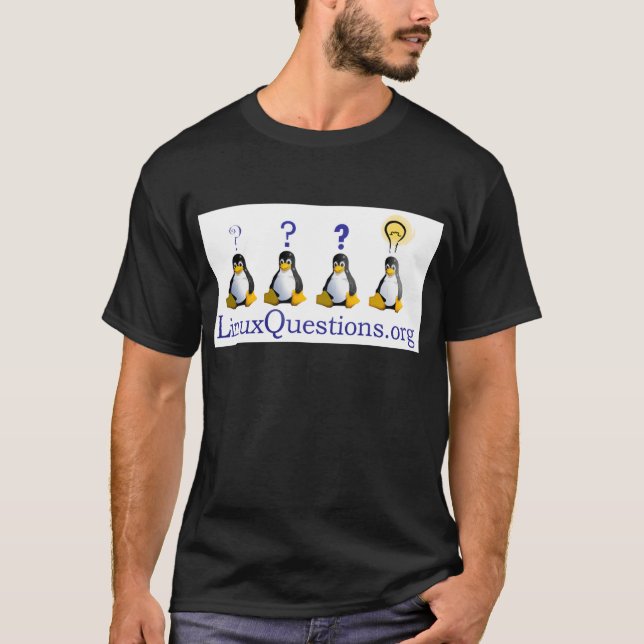 Camiseta logotipo de LinuxQuestions.org (Anverso)
