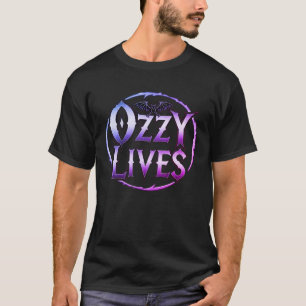Camiseta Logotipo de murciélago desgastado "Ozzy Lives"