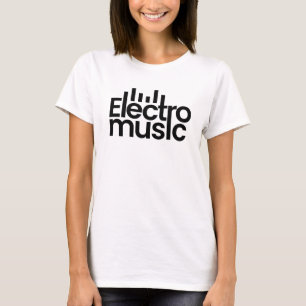 Camiseta Logotipo de música Electro minimalista y audaz