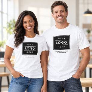 Camiseta Logotipo de Negocio Blanco Nombre de la Empresa Pr