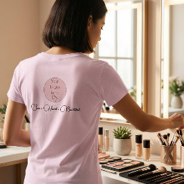 Camiseta Logotipo de Negocio de Maquillaje Nombre del Emple