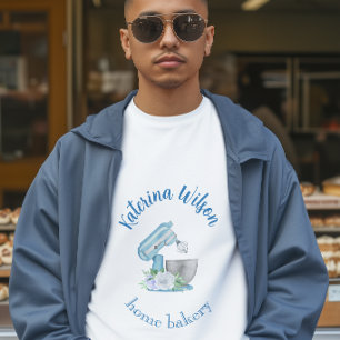 Camiseta Logotipo de negocio de panadería pequeña mezclador