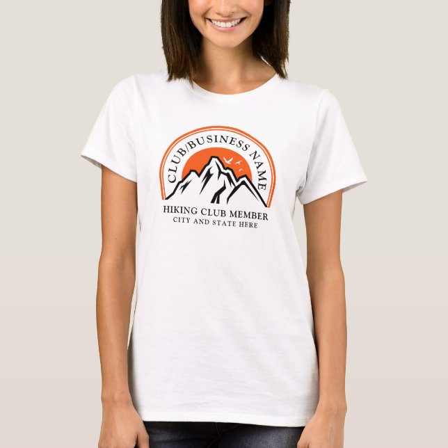 Camiseta Logotipo de negocio Diy Hiking Club Miembros Swag (Anverso)