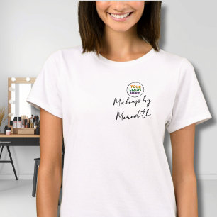 Camiseta Logotipo de Negocio Nombre de Empleado en Letra Ne