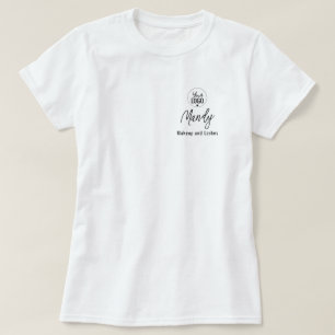 Camiseta Logotipo de Negocio Nombre de Empleado en Letra Ne