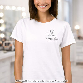 Camiseta Logotipo de Negocio Nombre de Empleado Escritura N