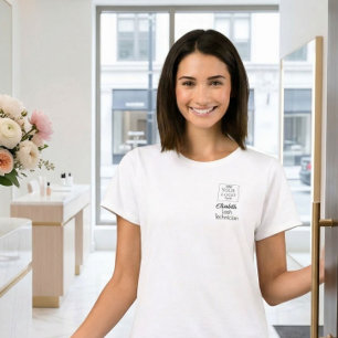 Camiseta Logotipo de negocio nombre del empleado de escritu