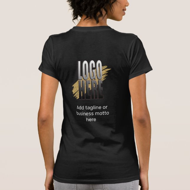 Camiseta Logotipo de negocio personalizado con empleado de  (Reverso)