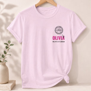 Camiseta Logotipo de nombre de empleado de línea de arte de