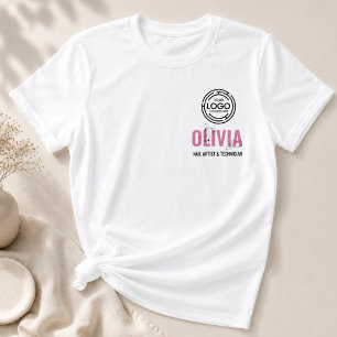 Camiseta Logotipo de nombre de empleado de línea de arte de