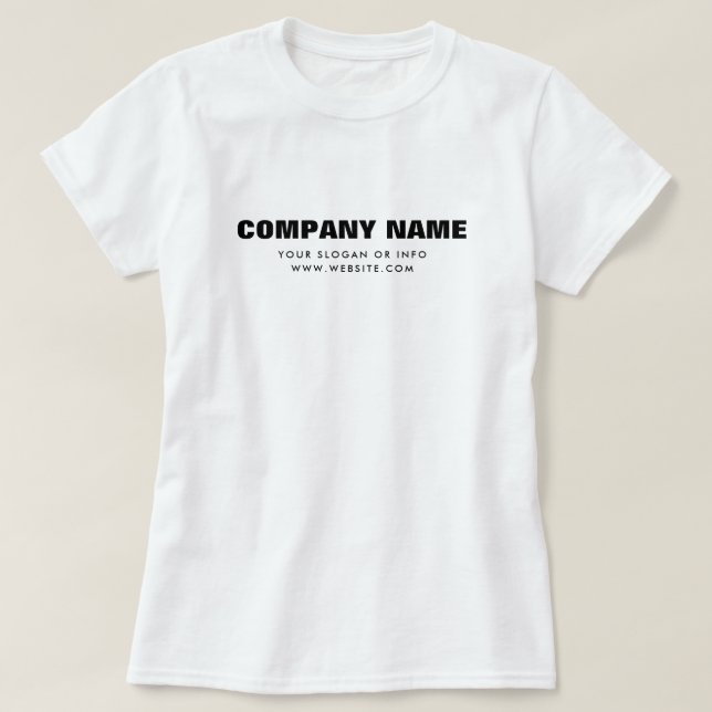 Camiseta Logotipo de nombre de la compañía | White Empleado (Diseño del anverso)