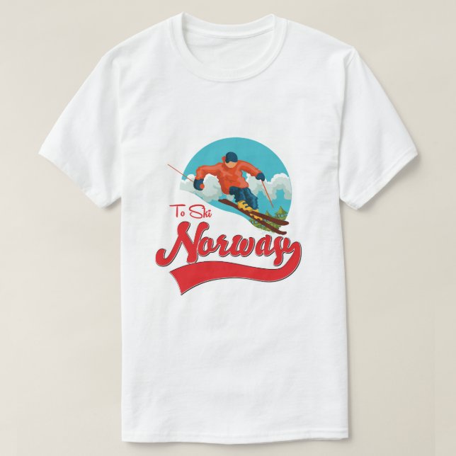 Camiseta logotipo de Noruega para esquiar. (Diseño del anverso)