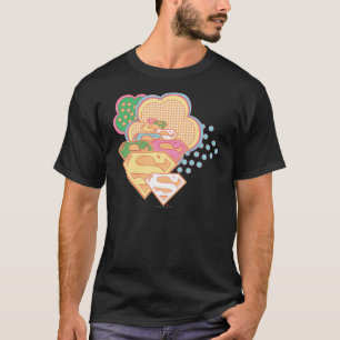 Camiseta Logotipo de nube colorida de superchica