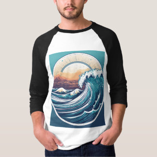 Camiseta Logotipo de onda oceánica extremadamente detallado