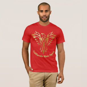 Camiseta logotipo de pájaro de oro de fénix California Rise