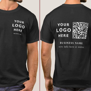Camiseta Logotipo de Personalizado negro moderno y código Q