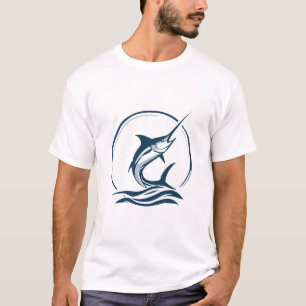 Camiseta Logotipo de pesca de Marlin vintage - Pez de agua