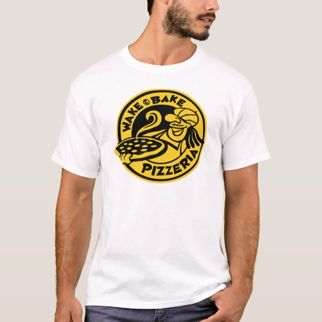Camiseta Logotipo de pizza de Personalizado de sake blanco (Anverso)