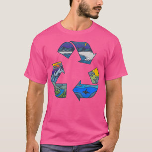 Camiseta Logotipo de reciclaje Naturaleza Ilustracion Manga