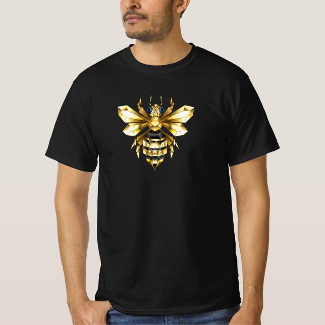 Camiseta Logotipo de Relieve metalizado dorado falso poligo (Anverso)