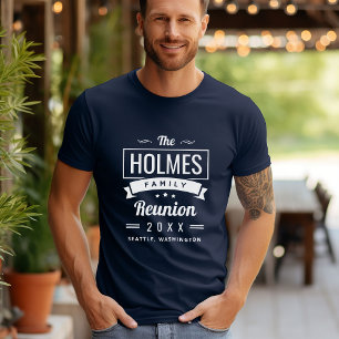 Camiseta Logotipo de reunión familiar retro moderna