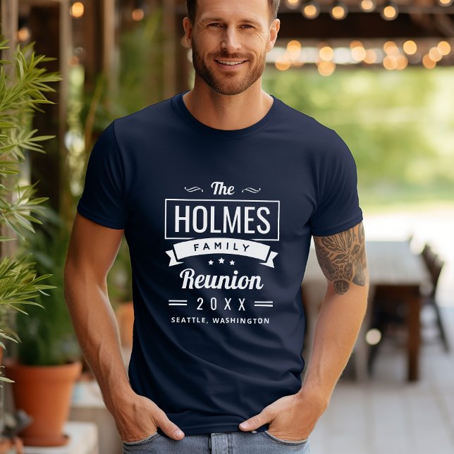 Camiseta Logotipo de reunión familiar retro moderna (Subido por el creador)