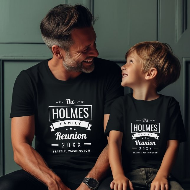 Camiseta Logotipo de reunión familiar retro moderna (Subido por el creador)