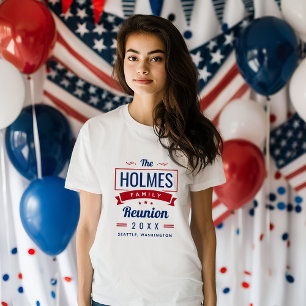 Camiseta Logotipo de reunión familiar retro moderna