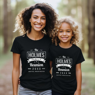 Camiseta Logotipo de reunión familiar retro moderna