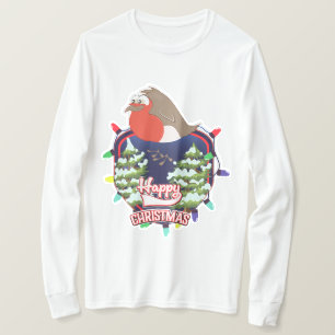 Camiseta logotipo de Robin de dibujos animados de Feliz Nav
