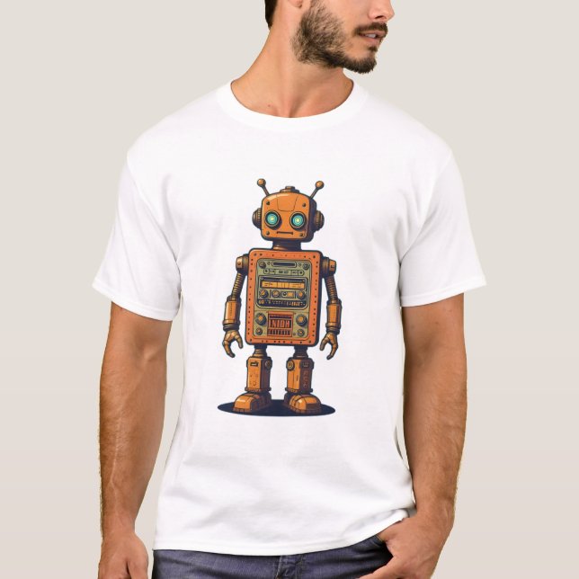 Camiseta Logotipo de robot retro (Anverso)