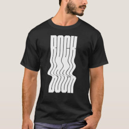 Camiseta Logotipo de roca negrita y ondulado