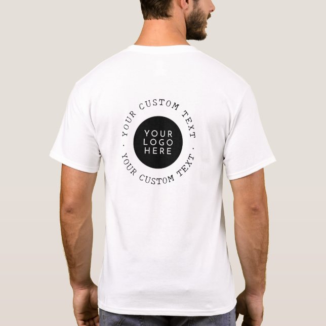 Camiseta Logotipo De Ronda Rústica De Dos Lados Personaliza (Reverso)
