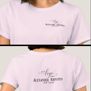 Camiseta Logotipo de Salón de Cabello Rosa Ropa de Marca