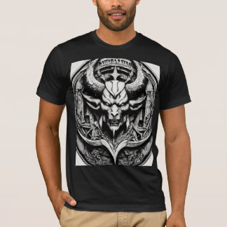 Camiseta Logotipo de satán blanco y negro