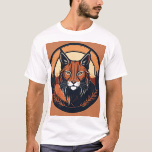 Camiseta Logotipo de silueta de Lynx mínimo: elegante y ele