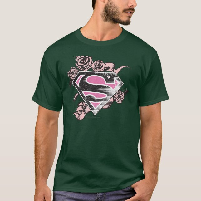 Camiseta Logotipo de Supergirl con los rosas (Anverso)