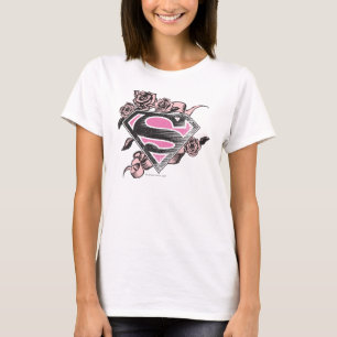 Camiseta Logotipo de Supergirl con los rosas